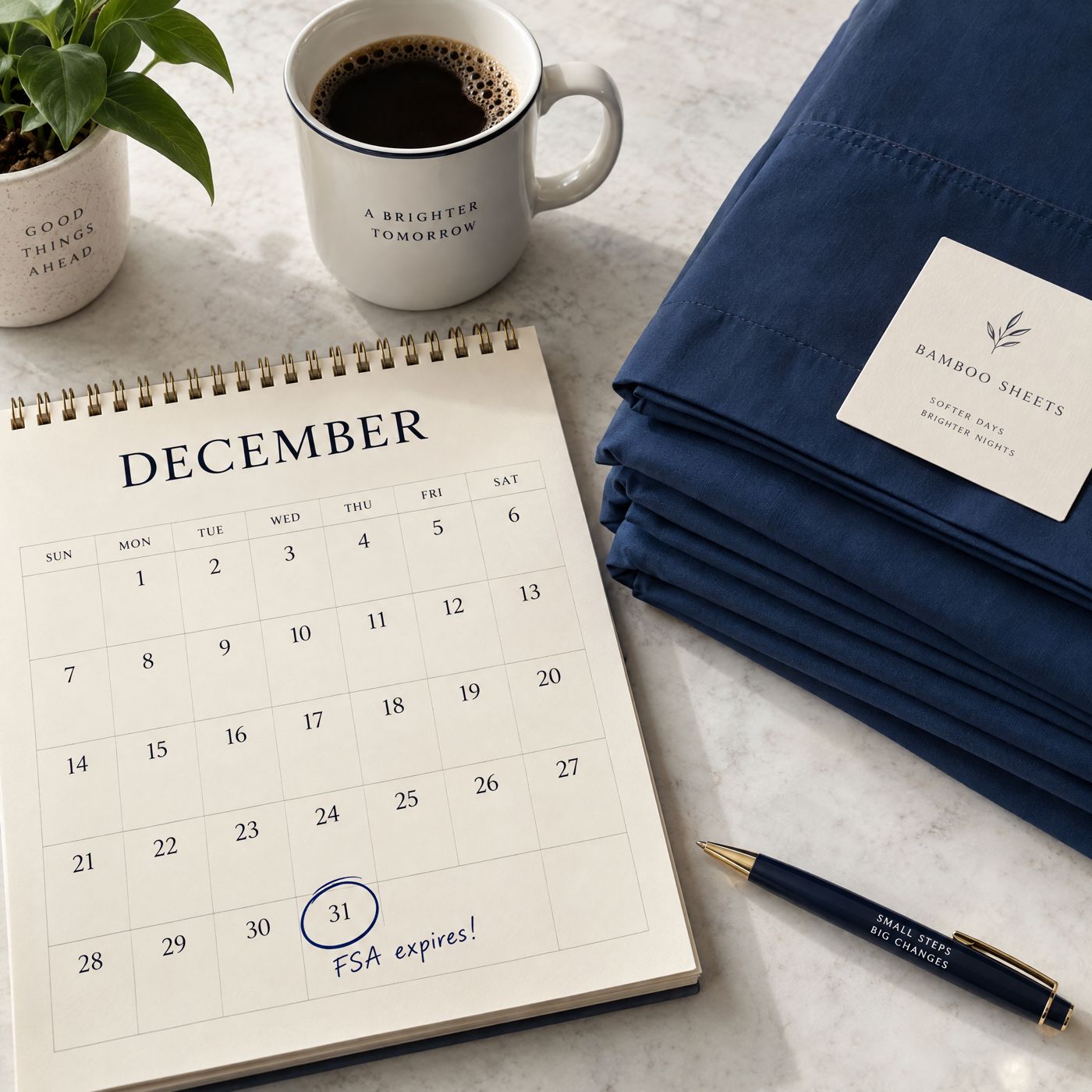 December calendar with the 31st circled