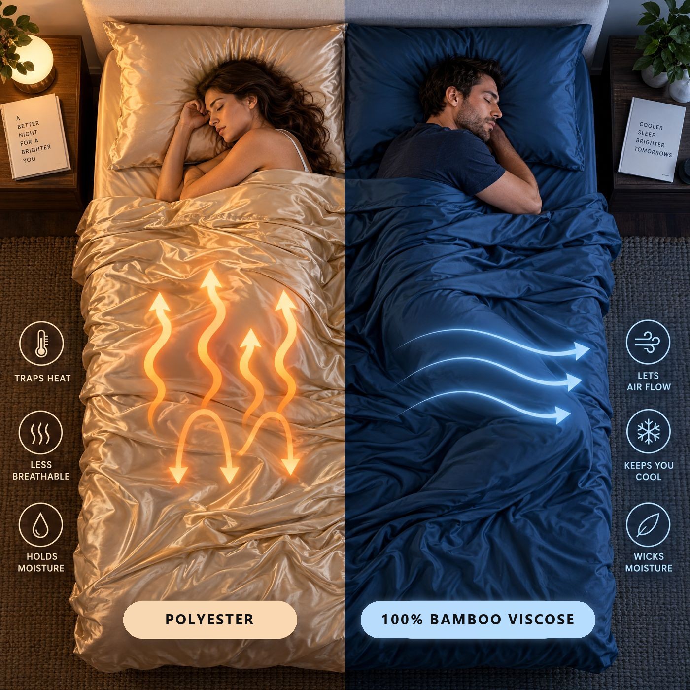 Thermal view of a hot bed vs a cool bed